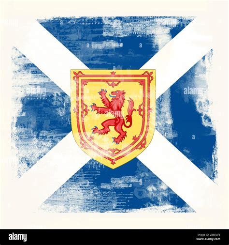 Flag of Scotland with coat of arms created in grunge style Stock Photo - Alamy