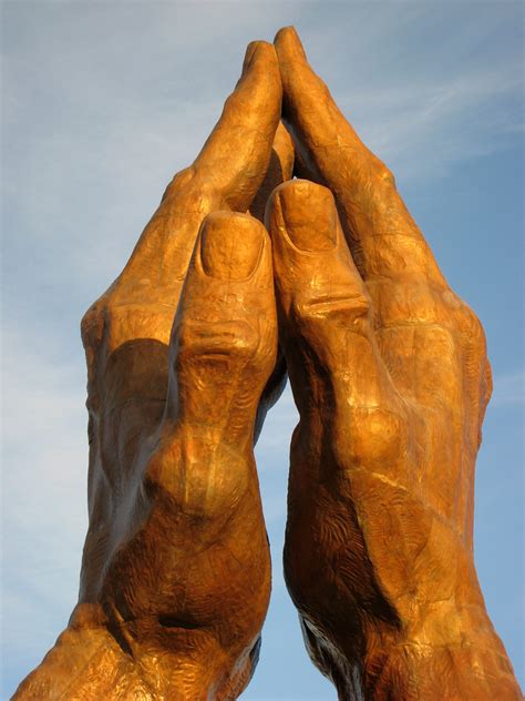 Praying Hands, a 30 ton 60 ft tall bronze statue at Oral … | Flickr