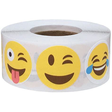 Emoji Stickers | Fun and Happy 1" Round | InStockLabels.com