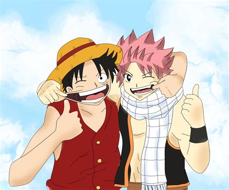 luffy and natsu by shard20 on DeviantArt