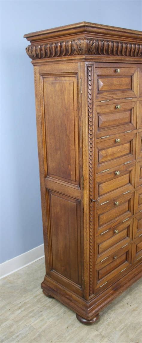 Antique Oak Cabinet with Side Locks and Original Keys at 1stDibs