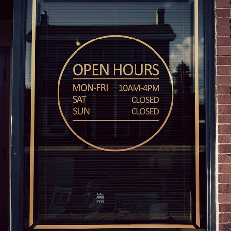 Open Hours Sign. Store Hours Modern Business Vinyl Window | Etsy | Store hours sign, Window ...