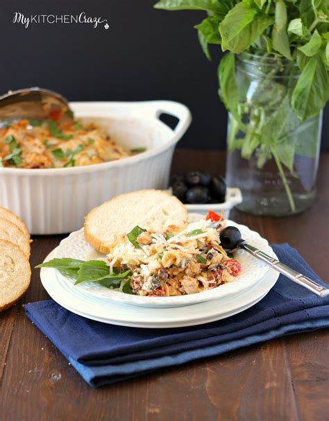 Mediterranean Chicken Pasta Bake - My Kitchen Craze