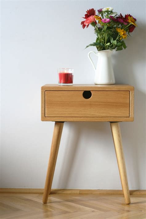 Mid Century Modern Nightstand / White Oak / Dark Oak - Etsy