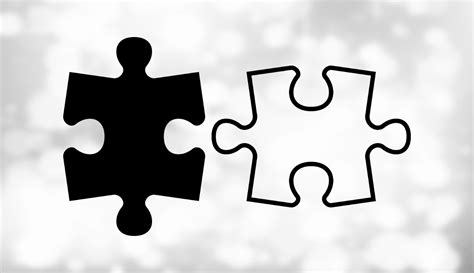 Shape Clipart: Black Solid & Outline Puzzle Pieces Perfectly - Etsy UK