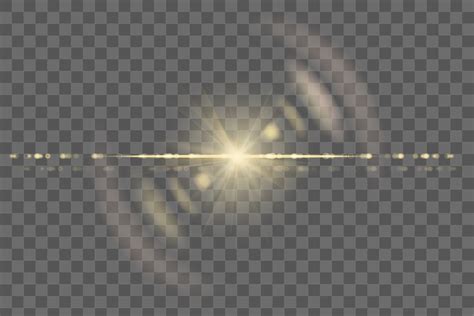 Light Flare, Anamorphic, Lens Flare, Free Illustrations, Element, Flares, Premium, Yellow, Image