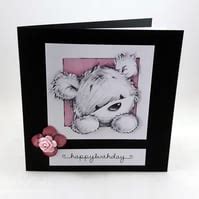 James bear handmade birthday card - Folksy