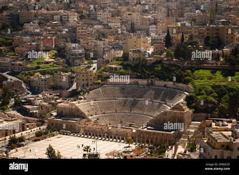 The view of the Roman Theater from Amman Citadel, Amman, Jordan Stock Photo - Alamy