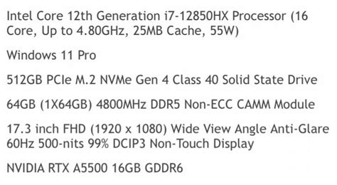 I just got a Dell Precision 7770; I have some questions (posting them ...