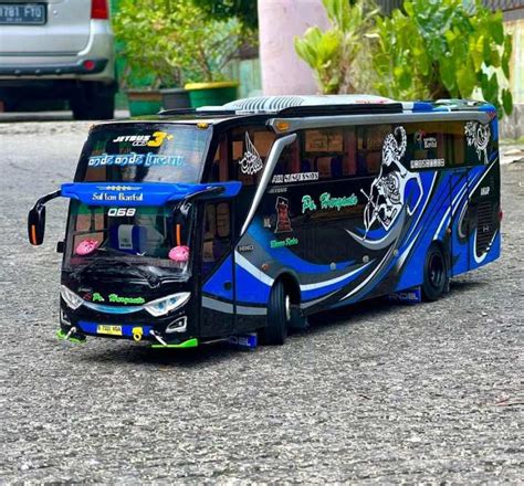 MINIATUR BUS BIS HARYANTO VIRAL TELOLET BASURI FULL FARIASI LAMPU LEED ...