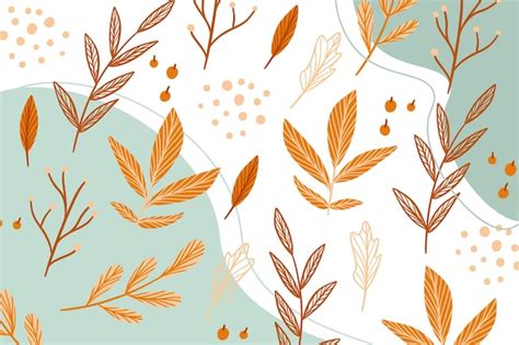 Free Vector | Hand drawn autumn wallpaper with leaves