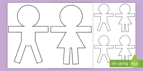 Blank Paper Doll Template | K-2 Art Learning Resources