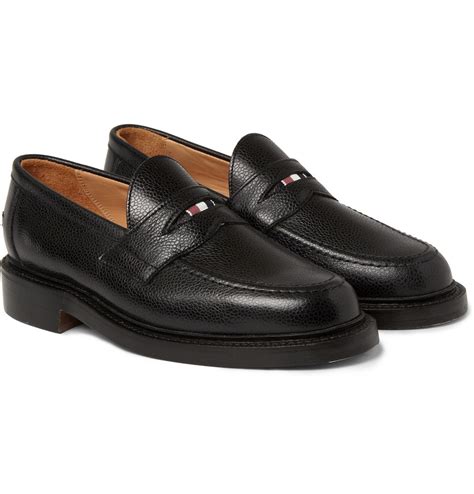 Lyst - Thom Browne Pebbled Leather Penny Loafers in Black for Men