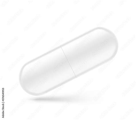 Realistic white capsule with two halves mockup. Vector illustration ...