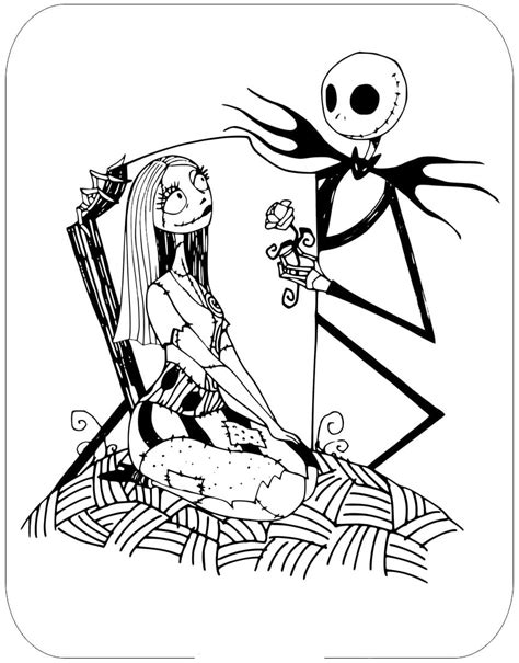 Jack And Sally Coloring Pages