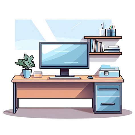 Premium Vector | Office desk