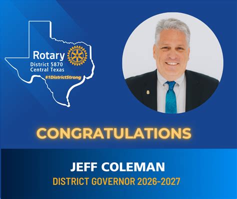 Jeff Coleman Selected District Governor 2026-27 | Rotary District 5870