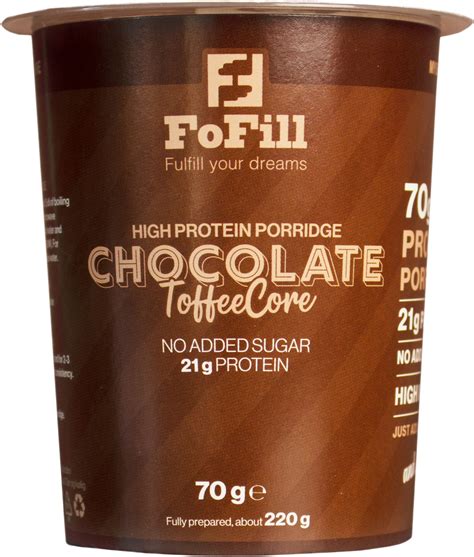 Köp FoFill Chocolate ToffeeCore Proteingröt 70g | Apohem