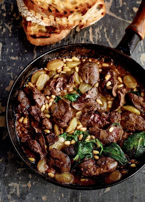 Sauteed Chicken Livers (with Marsala, Grapes and Shallots on Toast)