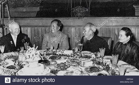 Mao Zedong, Ho Chi Minh and Nikita Khrushchev in Hanoi. Artist Stock Photo, Royalty Free Image ...