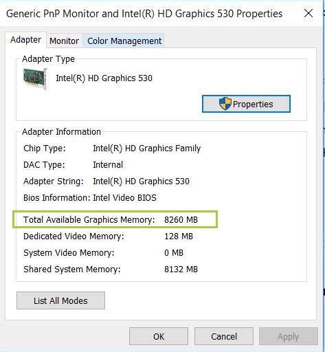 Intel Hd Graphics 630 Dynamic Video Memory Technology - technology