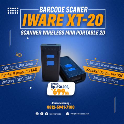 IWARE XT-20 Scanner Wireless Mini Portable 2D: Inovasi dalam Pemindai Barcode - Kios Barcode