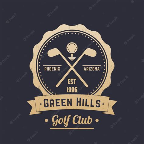 Premium Vector | Golf club vintage logo, emblem, crossed golf clubs, gold on dark