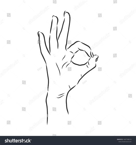 Hands Sign Okay Vector Sketch Illustration Stock Vector (Royalty Free ...