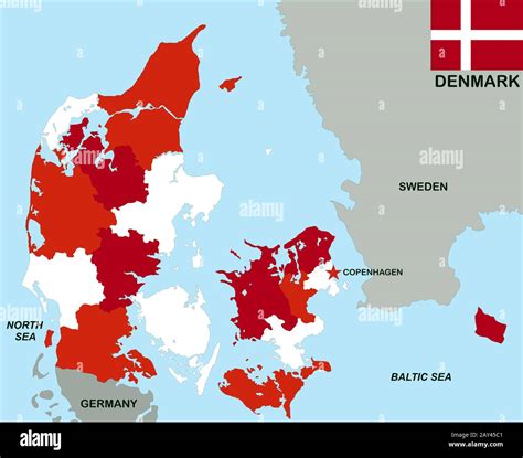 denmark political map Stock Photo - Alamy