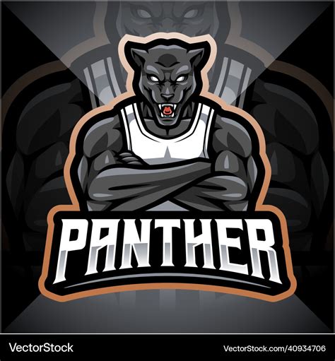 Panther sport mascot logo design Royalty Free Vector Image