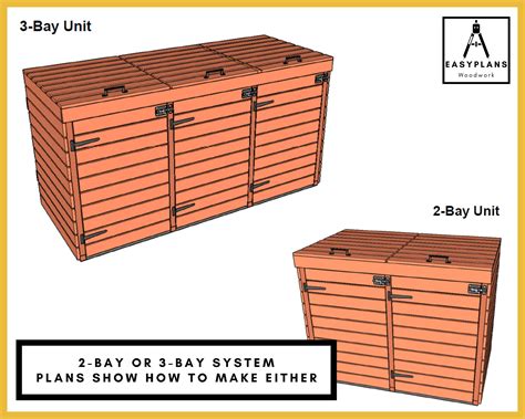 Wheelie Bin Storage Plans Two or Three Bay System DIY - Etsy Canada