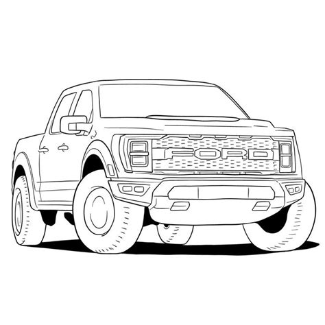 How to Draw a 2023 Ford F-Series F-150 Raptor - Step-by-Step Guide