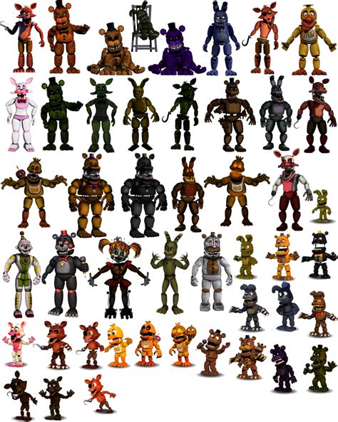 Fixed All FNaF Animatronics by 133alexander on DeviantArt