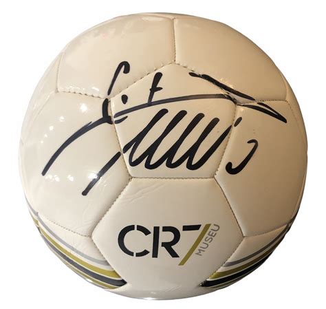 Cristiano Ronaldo signed football white museum CR7 Autograph