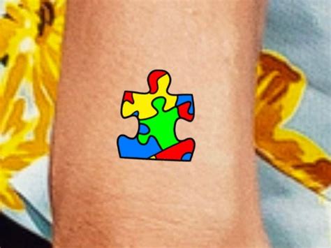 Puzzle Piece Temporary Tattoo / color