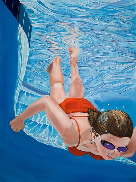 My pool painting "Going Deeper". | Underwater art, Pool, Swimming pools