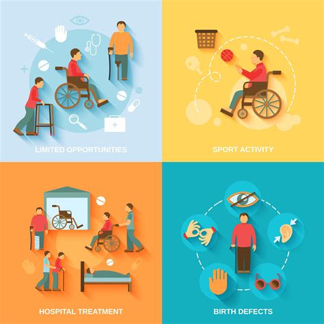 Disabled icons set flat 444267 Vector Art at Vecteezy