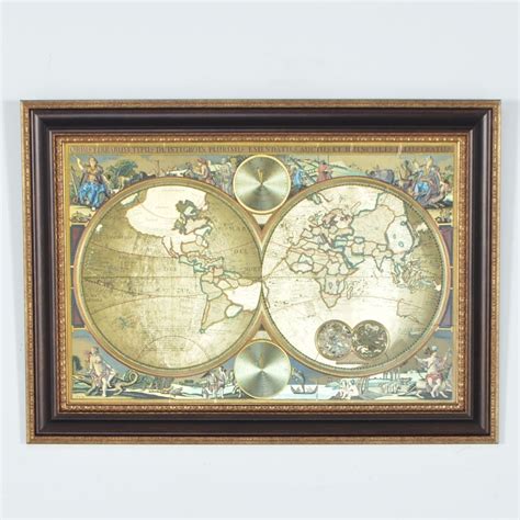 Gold Foil World Map Framed - Draw A Topographic Map