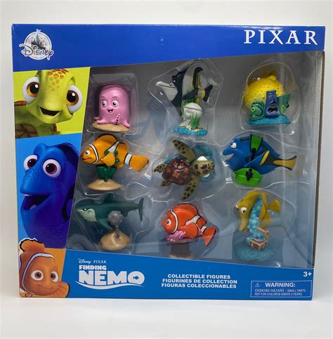 Disney Parks Pixar Finding Nemo 9-Piece Figure Play Set with Cake Topper - Dory, Squirt, Nemo ...