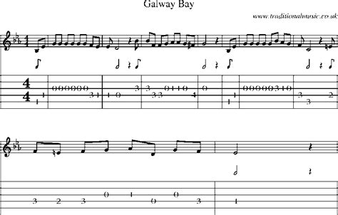 Guitar Tab and sheet music for Galway Bay