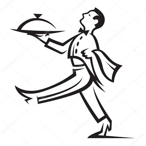 Clipart Waiter With Tray