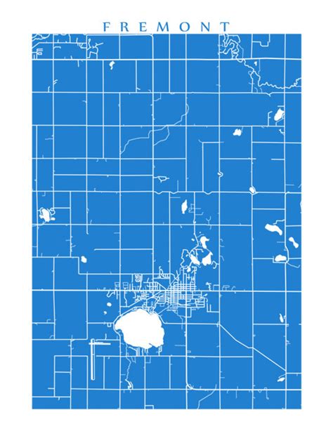 Fremont MI Map Michigan Poster | Etsy