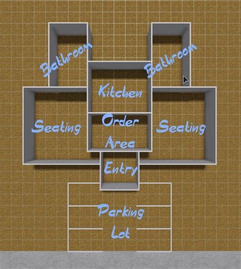 Restaurant Layout | Restaurant layout, Minecraft house designs, Sims ...