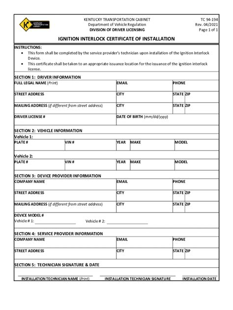 2021-2024 Form KY TC 94-194 Fill Online, Printable, Fillable, Blank - pdfFiller