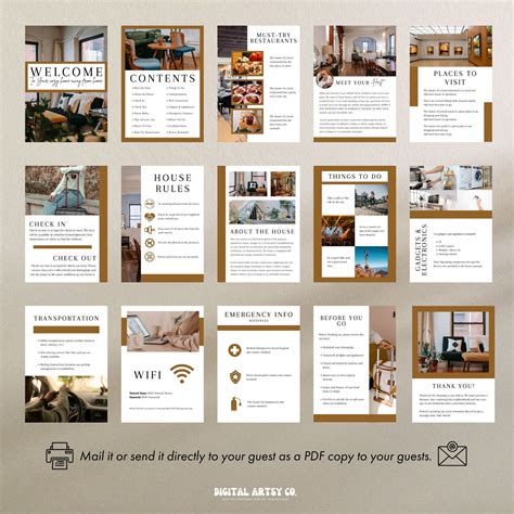 Airbnb Welcome Book Template Editable Design Brown and - Etsy