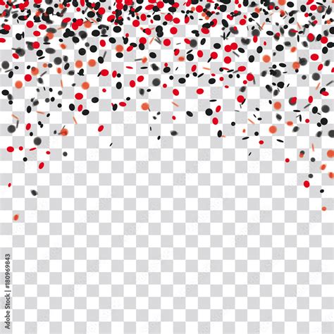 Red Black Confetti Transparent Background Stock Vector | Adobe Stock