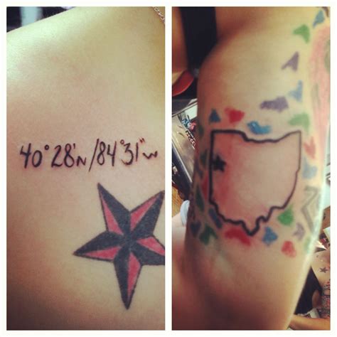 New ink!! Got my Ohio thickened and a star over my hometown, and the ...