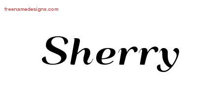 Art Deco Name Tattoo Designs Sherry Printable - Free Name Designs