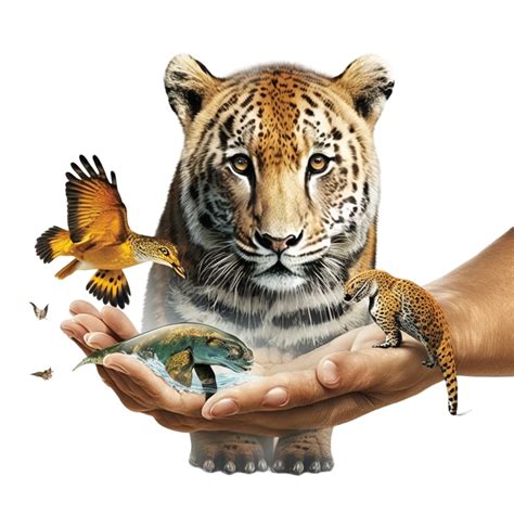 Earth Day or World Wildlife Day concept Save our planet, protect green nature and endangered ...