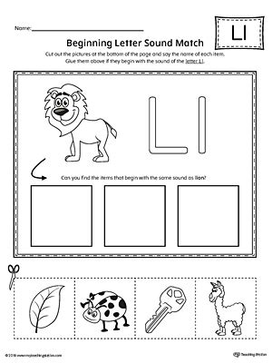 Letter L Beginning Sound Picture Match Worksheet | MyTeachingStation.com